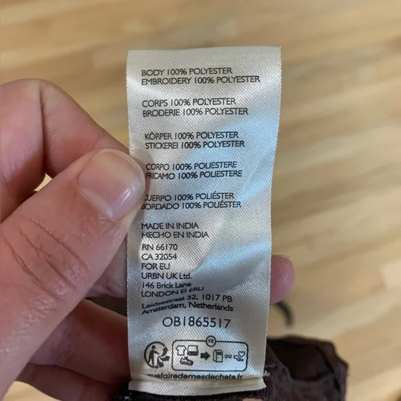 Urban Outfitters Chloe Chocolate Satin Slip Dress Lace Bust Crossover Back Sz L - Picture 9 of 12